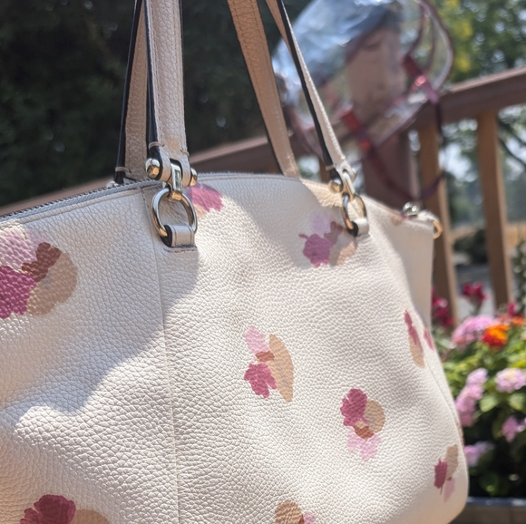 Coach Prarie Satchel Crossbody Bag Leather Floral Print Handbag - Picture 11 of 15